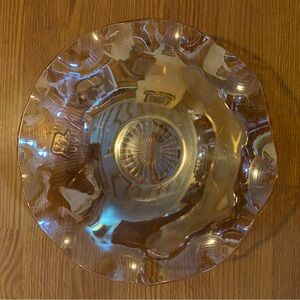 Large vintage iridescent gold/orange glass bowl